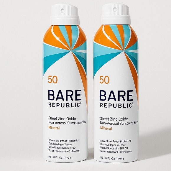 Bare Republic Zinc SPF 50 Sunscreen Spray 6oz x 2 Pack Mineral Exp 09/2028 NEW - Picture 1 of 5